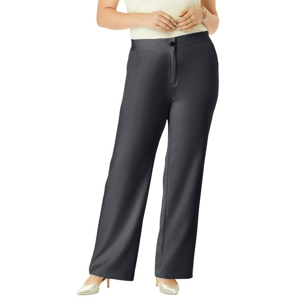 Womens new bi stretch back elastic waist trouser capris size 12-24
